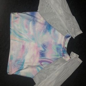 A long sleeve swimwear top